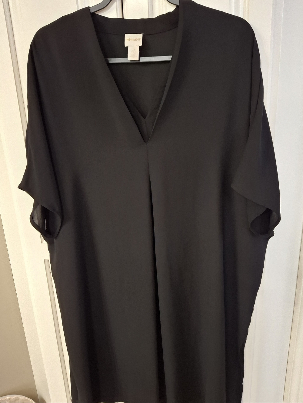 Chico's Size 3  Black Sheer Tunic Cover Up